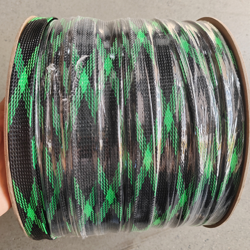 PET Expandable Braided Cable Sleeve Customized Protective Wire sleeved for manchon Cable Multicolor management braided sleeving