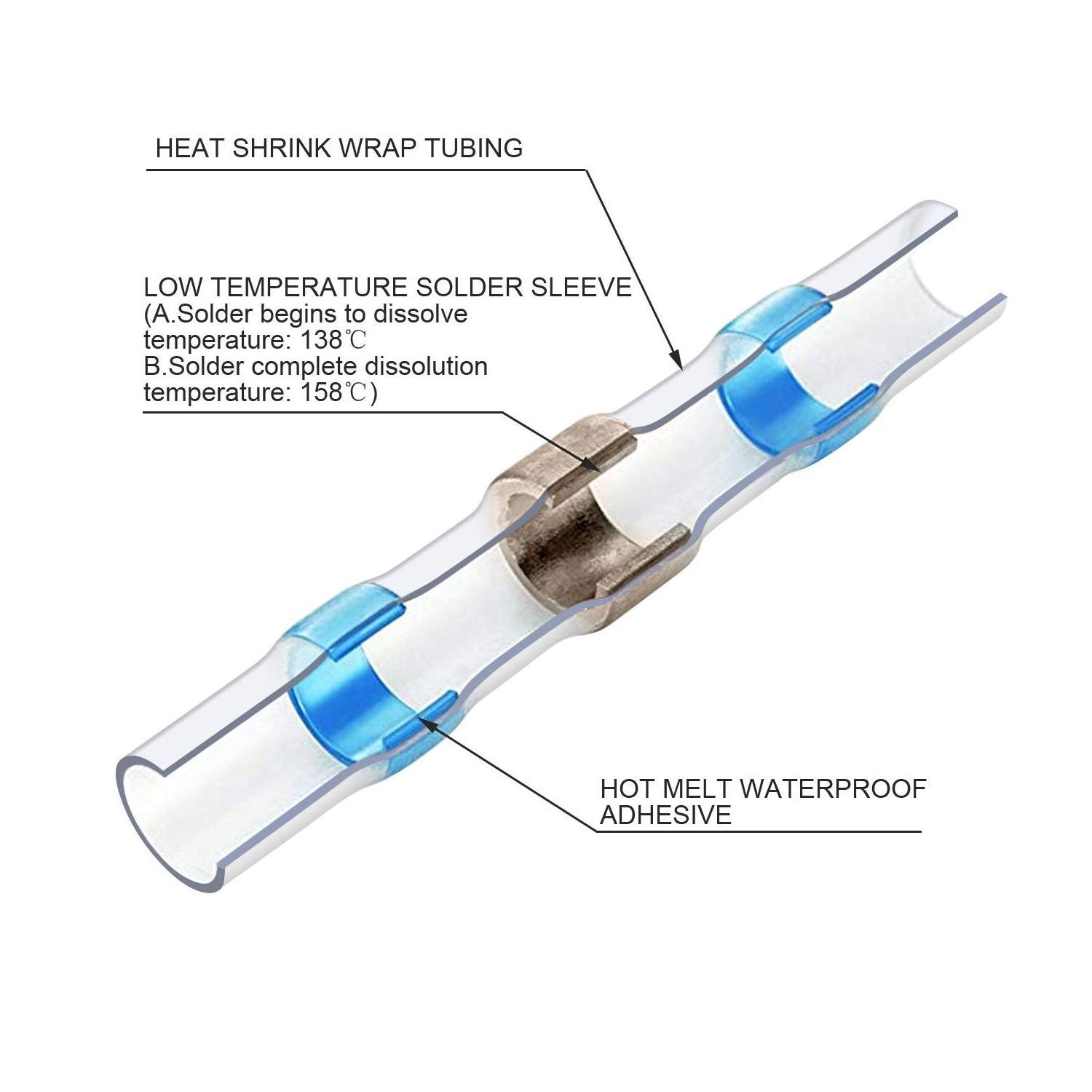 DEEM Red blue yellow white seal solder tin wire connector waterproof heat shrink wire terminals