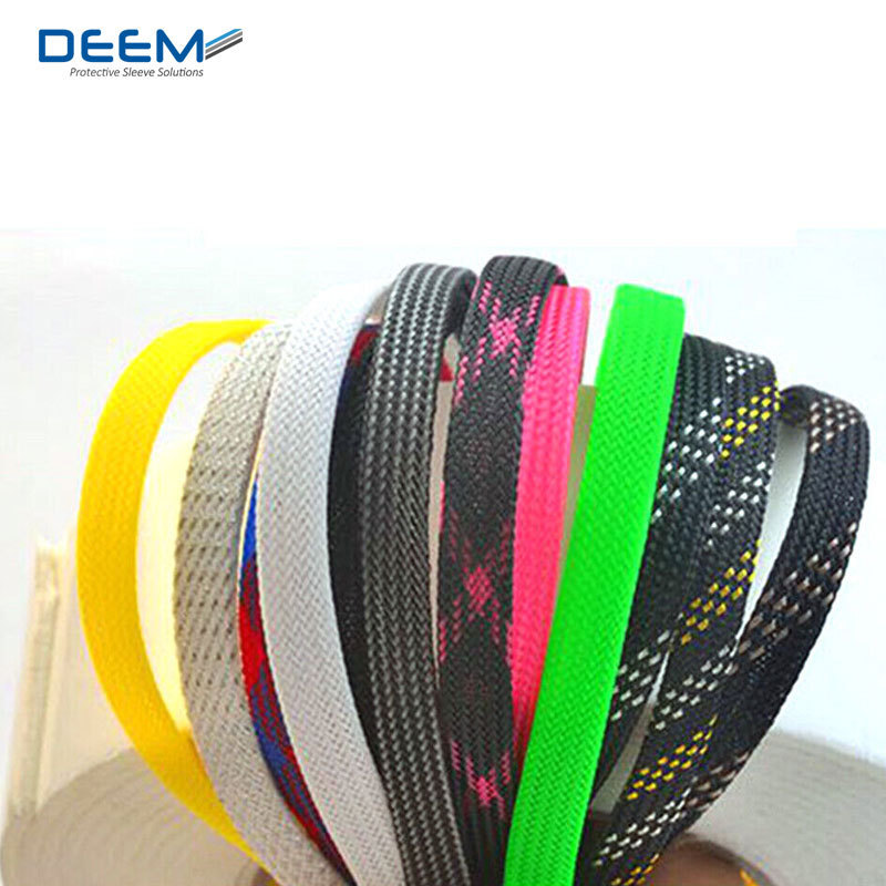 DEEM Excellent quality colorful PET expandable sleeve for cable management cable covers braided sleeve PET