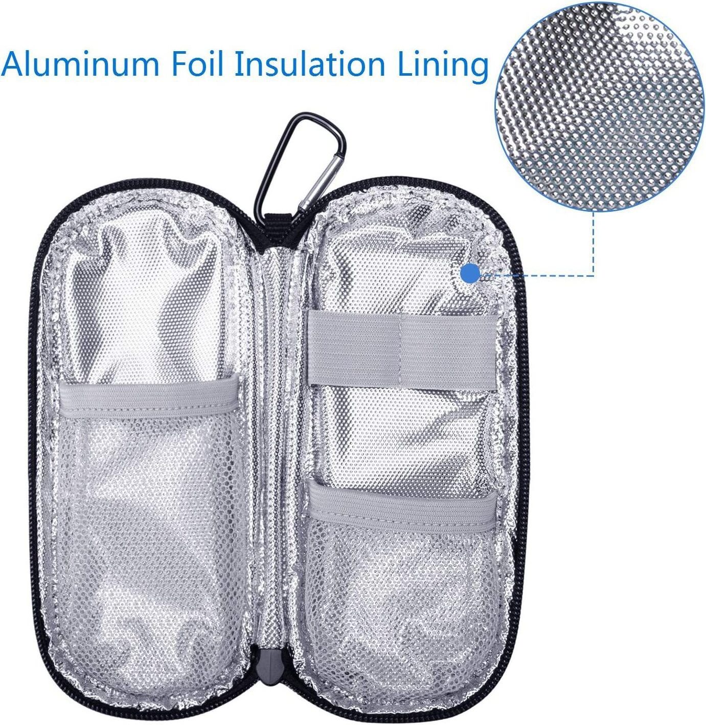 Insulated Medical Insulin Cooler Travel Case with 2 ice packs Portable Diabetic Storage Cooler Bags