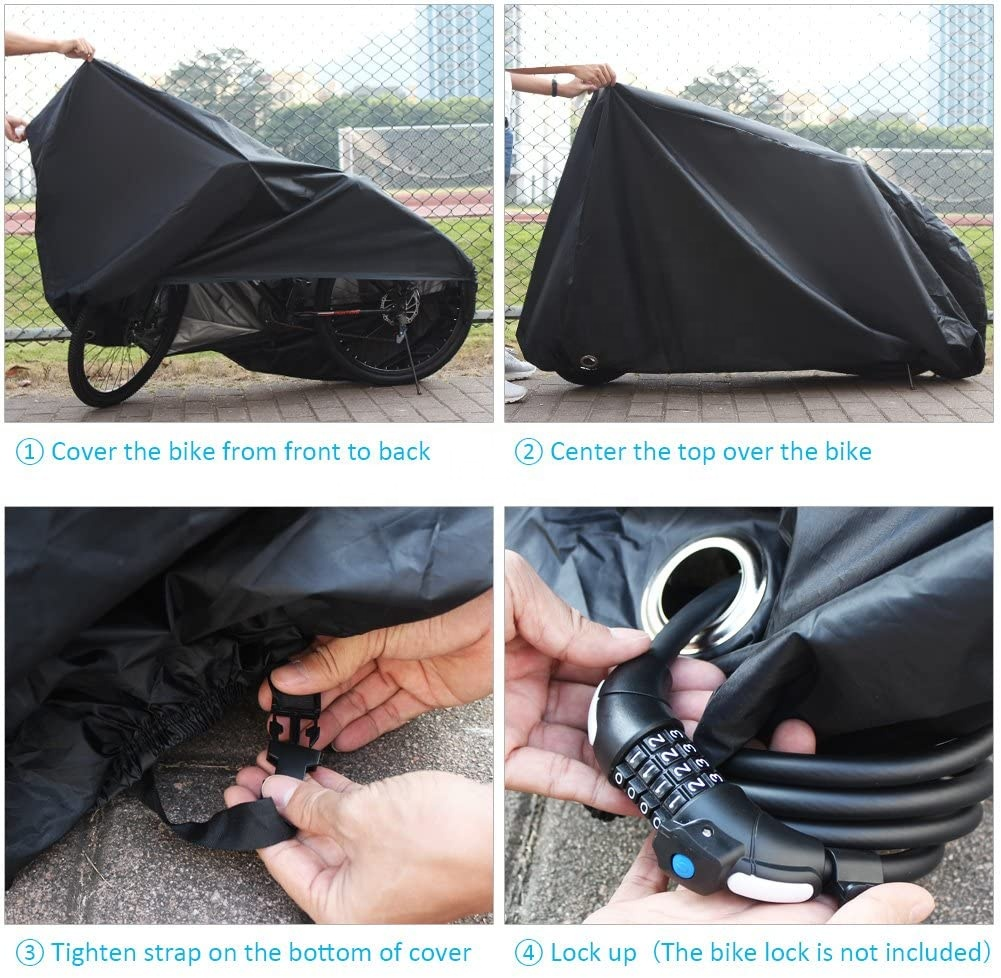 Outdoor Bicycle Case 210D Oxford Rain UV bike cover Waterproof Protective Bicycle Cover with Locking Hole for Bike