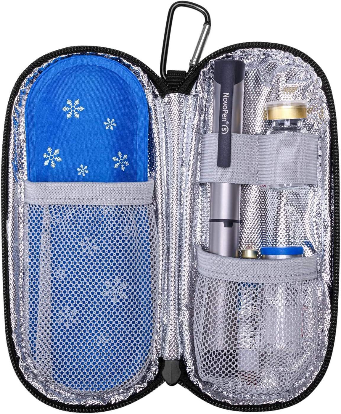 Insulated Medical Insulin Cooler Travel Case with 2 ice packs Portable Diabetic Storage Cooler Bags