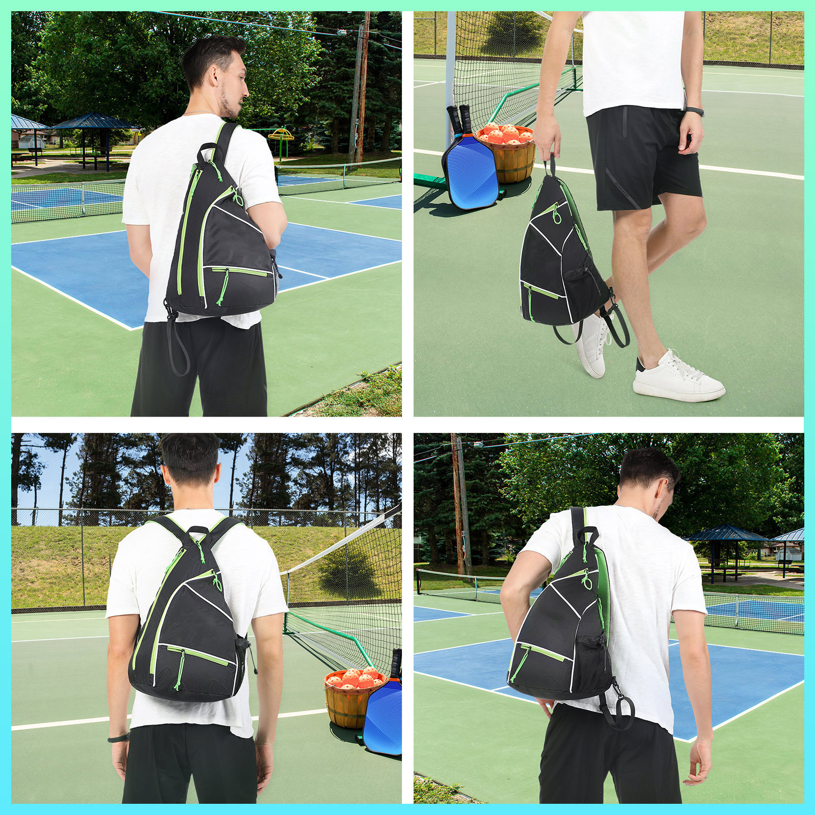 New Design Stylish Sports Pickleball Paddles Bag Tennis Racket ball Sling Shoulder Padel rackets Crossbody Bag