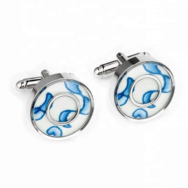 Fashion Wedding Jewelry Round Shape Enamel Arm Buttons For Men Business Shirts Cuff Links