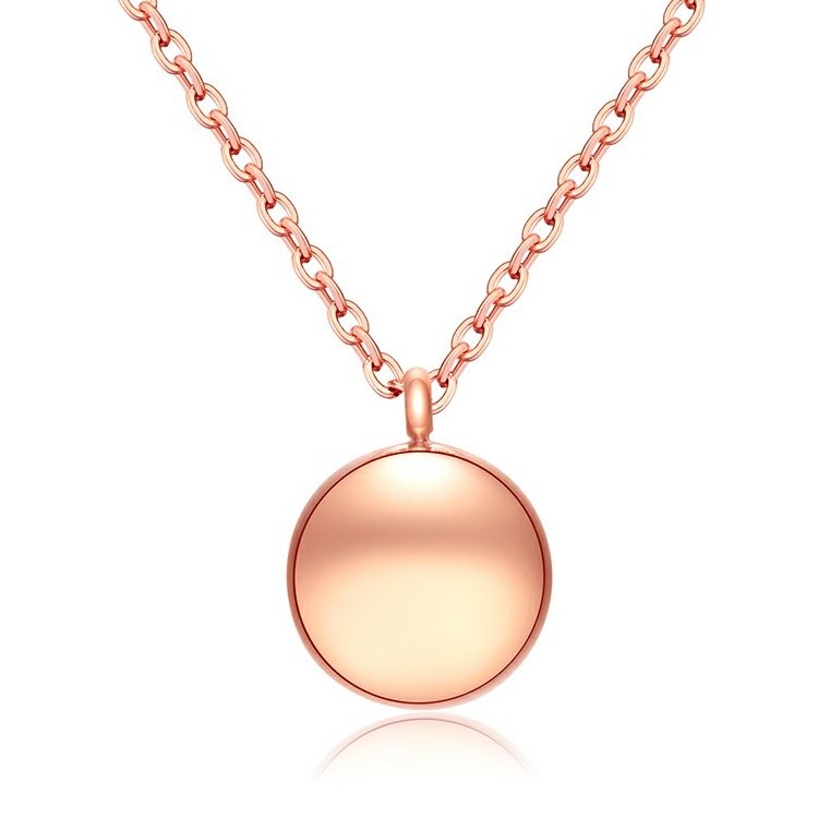 Promo Engraveable Necklace Marlary Stainless Steel Rose Gold Plated Lady Necklace Blank Round Tag Pendant Necklace