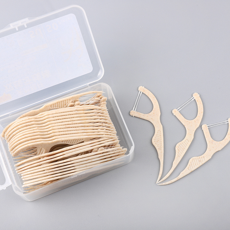 Carefully Selected Materials Bulk Eco Friendly Vegan Toothpick Dental Floss Picks Flosser