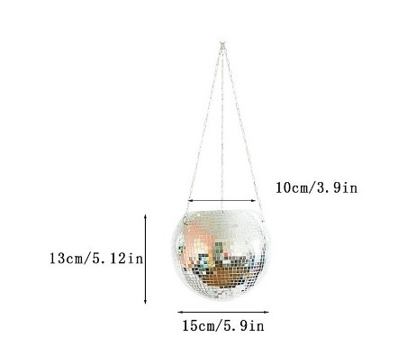 Deepbang Wholesale Ball Shape Silver Hanging Pots Basket Planters Hanging Plant Hanger for Outdoor Indoor Plants 6' Size