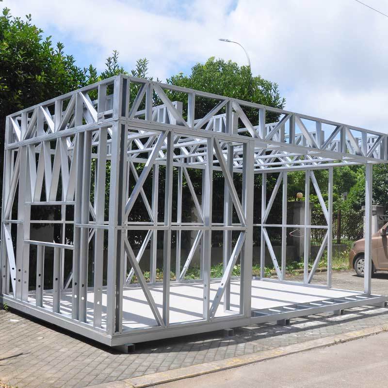 Prefab light steel frame bamboo bungalow wooden design garden studio cabin Chinese Hotel Shop 3D Model Design  light steel frame