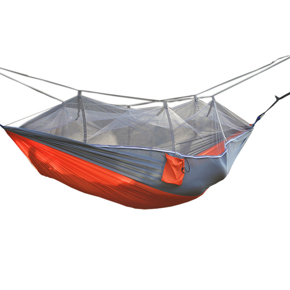 Ultra-Light Portable Camping Hammock with Mosquito Net Large Space Travel Camping Hiking Trip Parachute Hammock