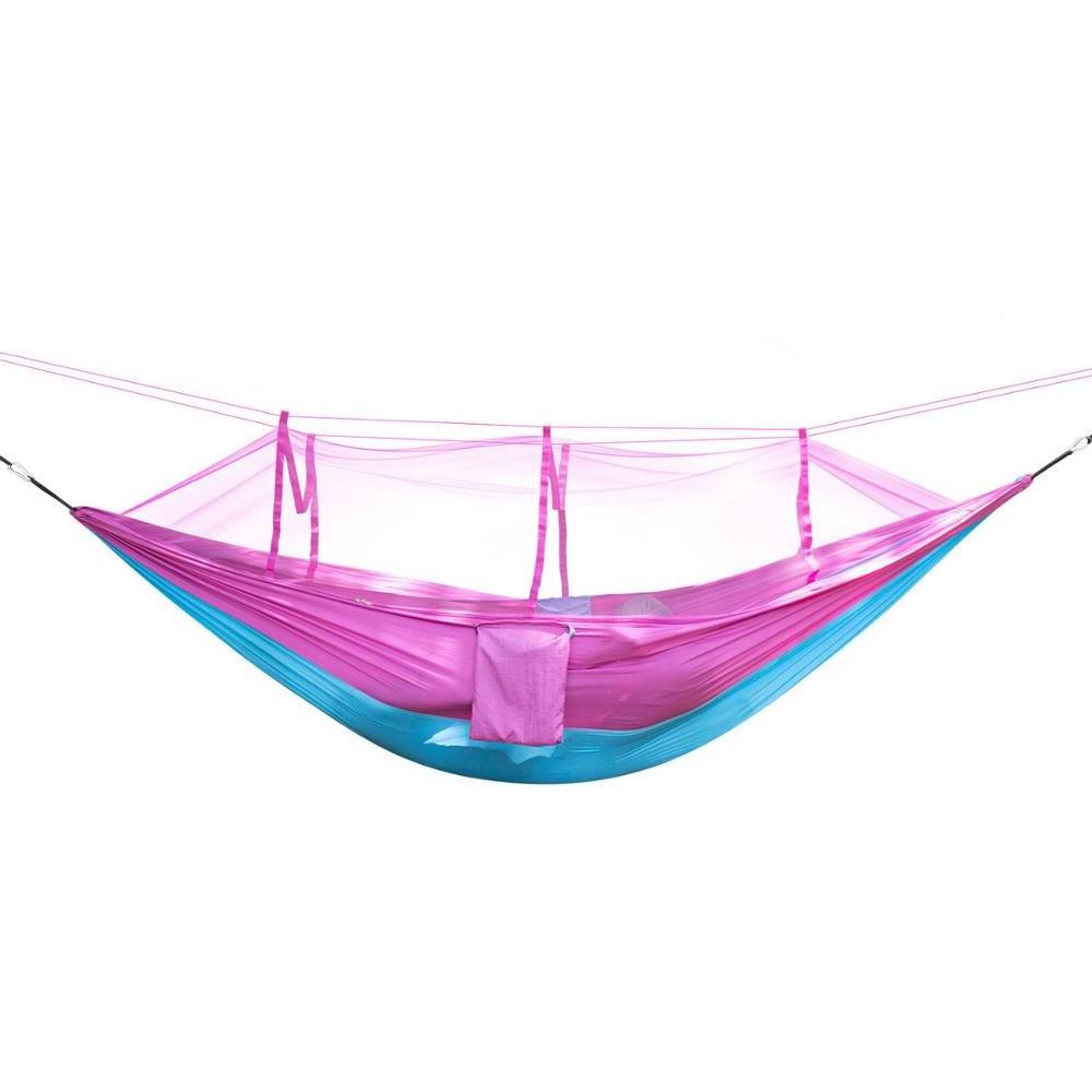 Ultra-Light Portable Camping Hammock with Mosquito Net Large Space Travel Camping Hiking Trip Parachute Hammock