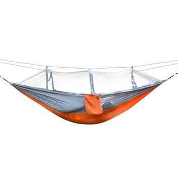 Ultra-Light Portable Camping Hammock with Mosquito Net Large Space Travel Camping Hiking Trip Parachute Hammock