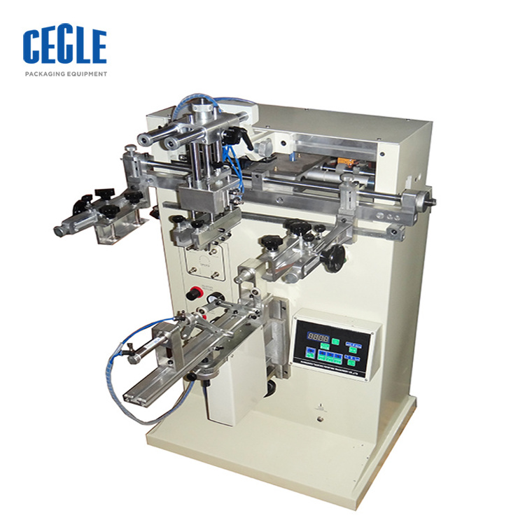 Multipurpose semi automatic oval glass bottle cylinder glass screen printing machine for sale