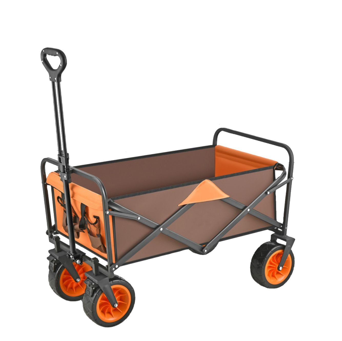 5 / 8 inch Customized Logo Foldable Beach Trolley Camping Metal Garden Cart Portable Folding Camping Metal Outdoor Wagon Trolley