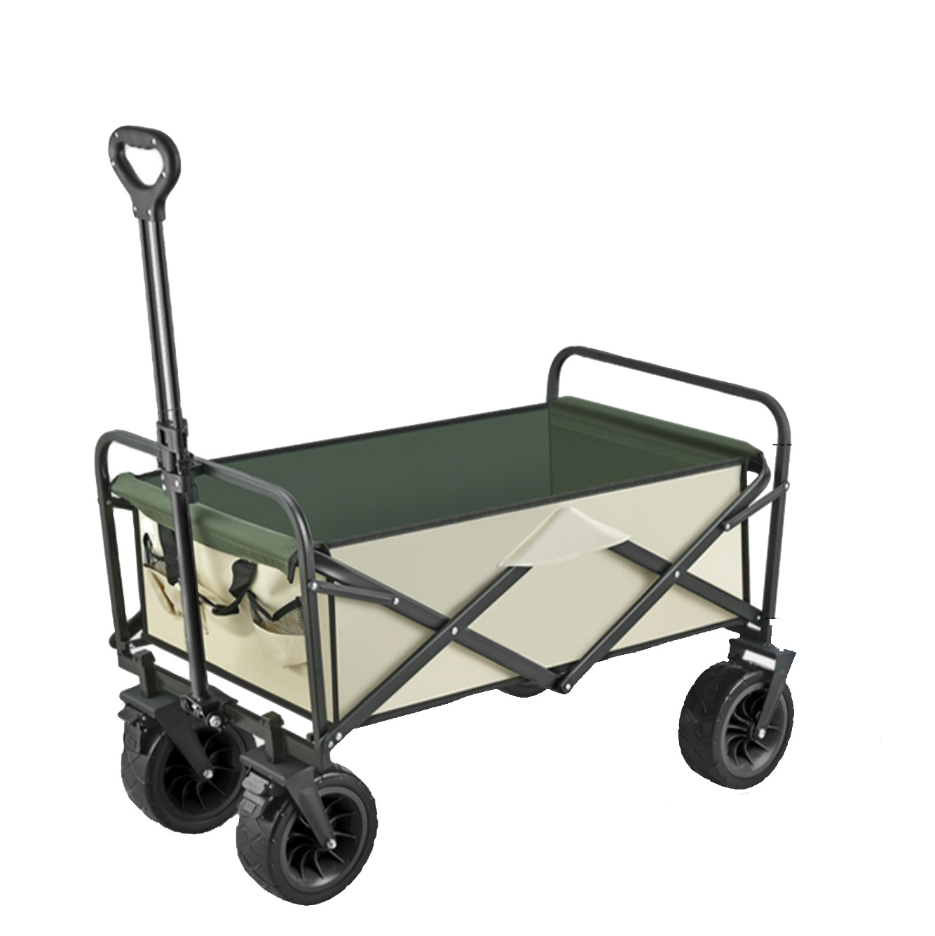 5 / 8 inch Customized Logo Foldable Beach Trolley Camping Metal Garden Cart Portable Folding Camping Metal Outdoor Wagon Trolley