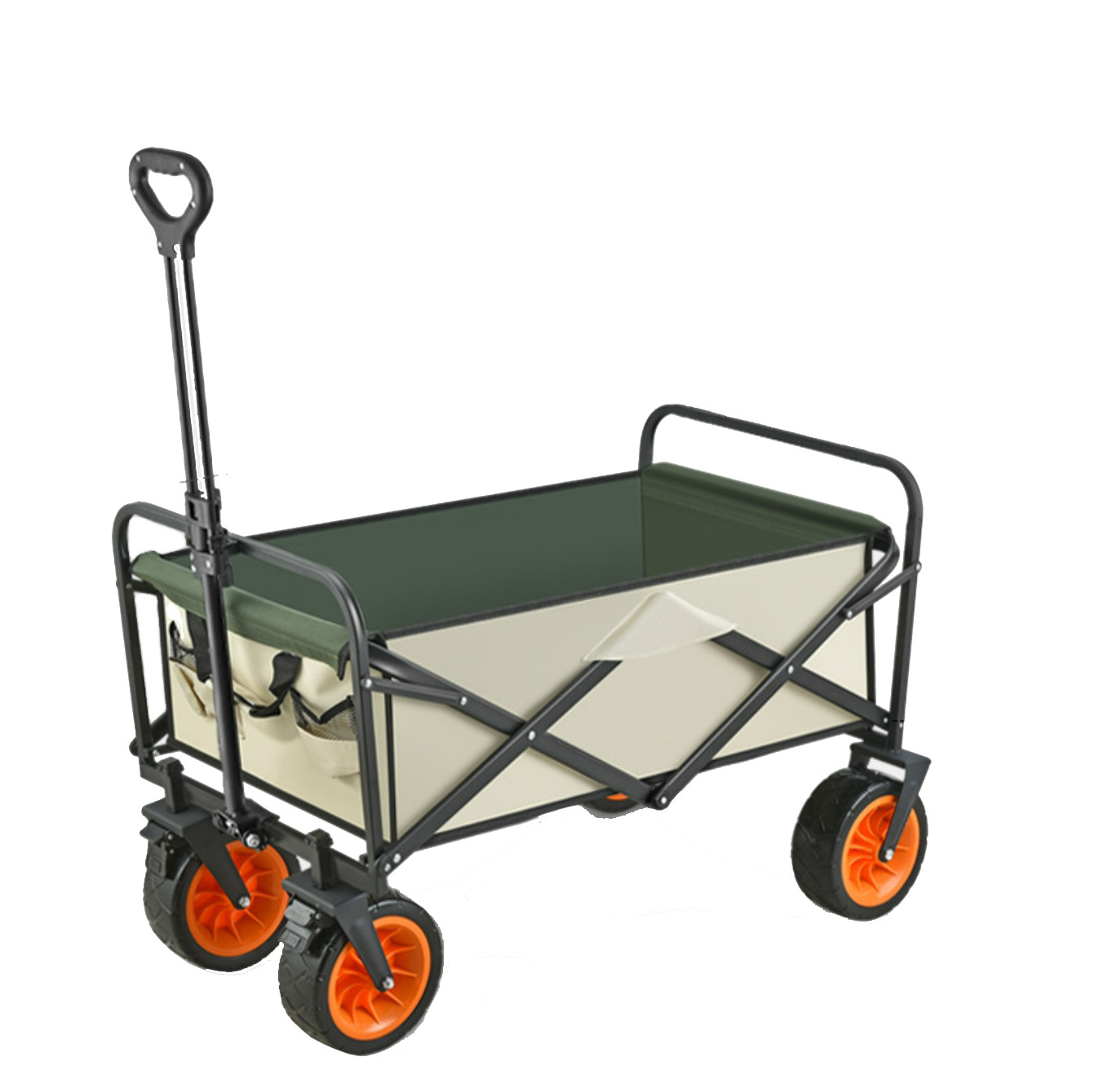 5 / 8 inch Customized Logo Foldable Beach Trolley Camping Metal Garden Cart Portable Folding Camping Metal Outdoor Wagon Trolley