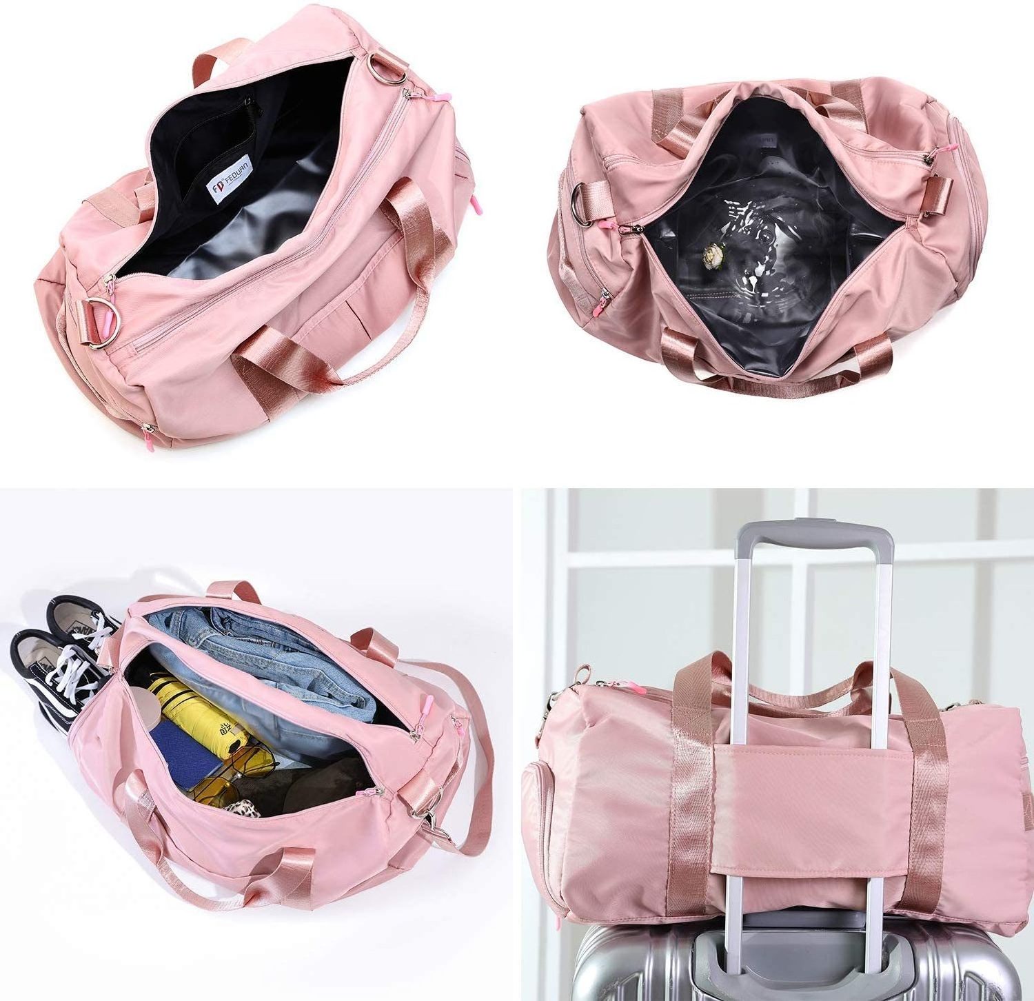 Hot sale customized Sport bag Holdall Travel Weekend Yoga training Gym Bag Dry Wet Separated Duffel bag with Shoes Compartment