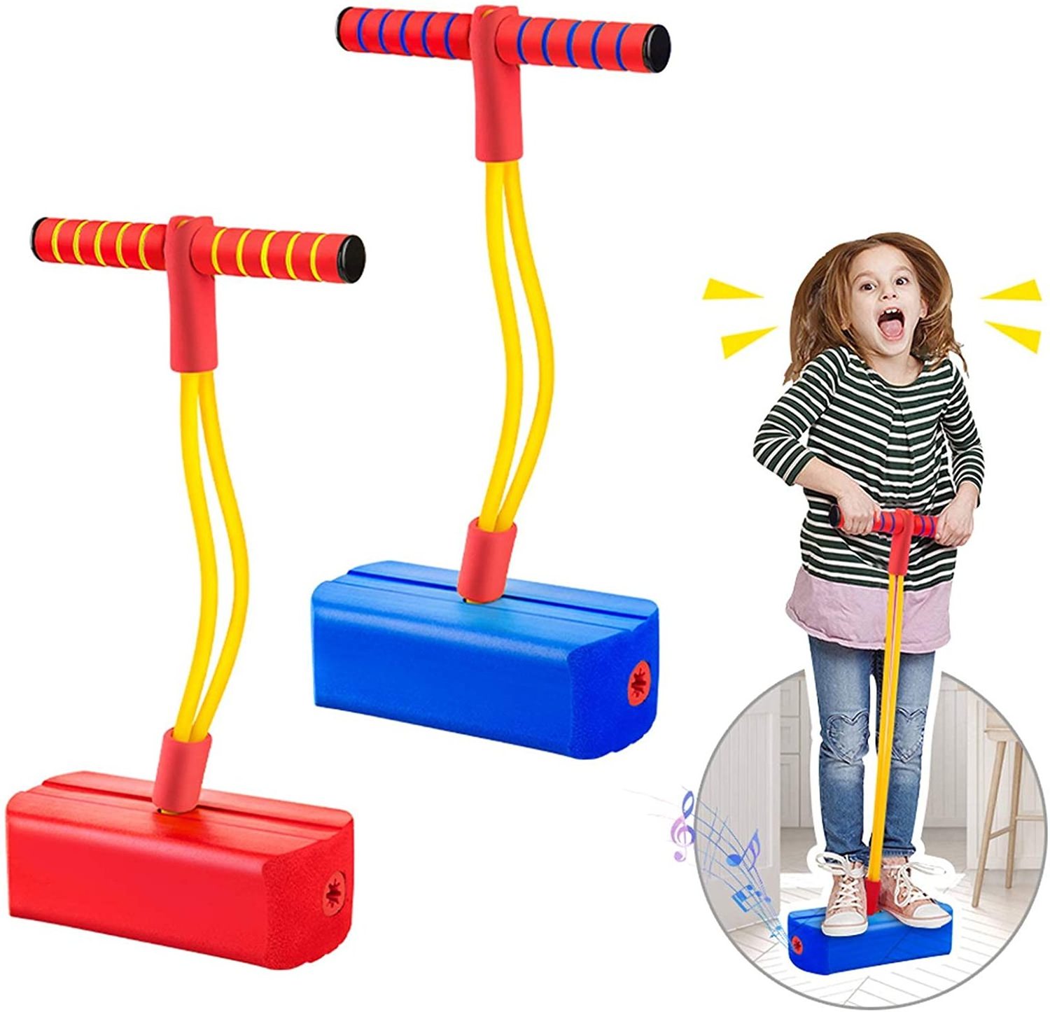 Kids Sports Games Toys Foam Pogo Stick Jumper Indoor Outdoor Fun Fitness Equipment Improve Bounce Sensory Foam Pogo Jumper Toys