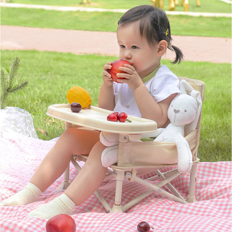 Wholesale Customized kids Folding Portable Travel Booster Seat High Chair Dining Beach Camping Foldable baby chair