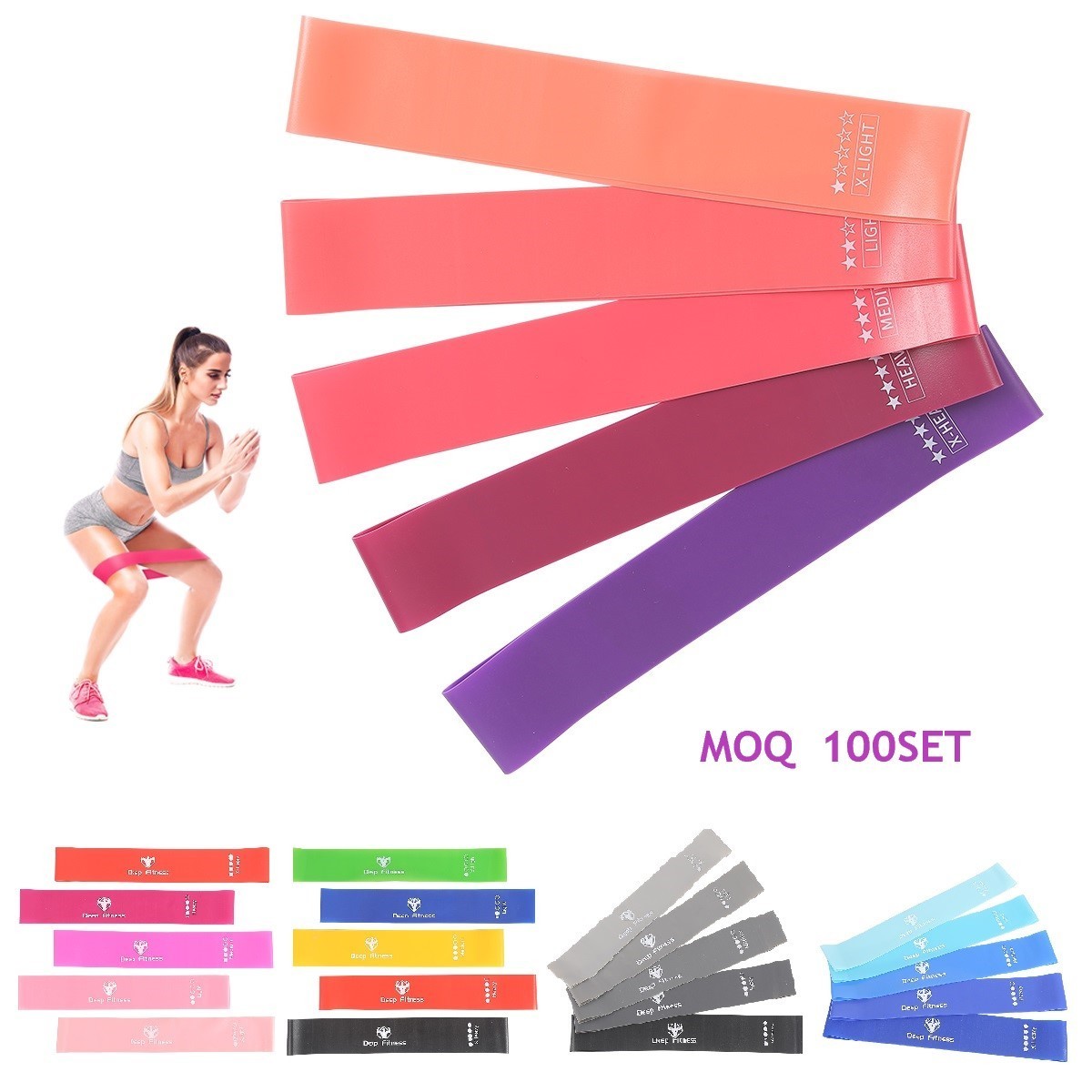 Hot Selling Wholesale Custom Printed Mini Resistance Loop Bands Fitness Bands Resistance Band With Logo