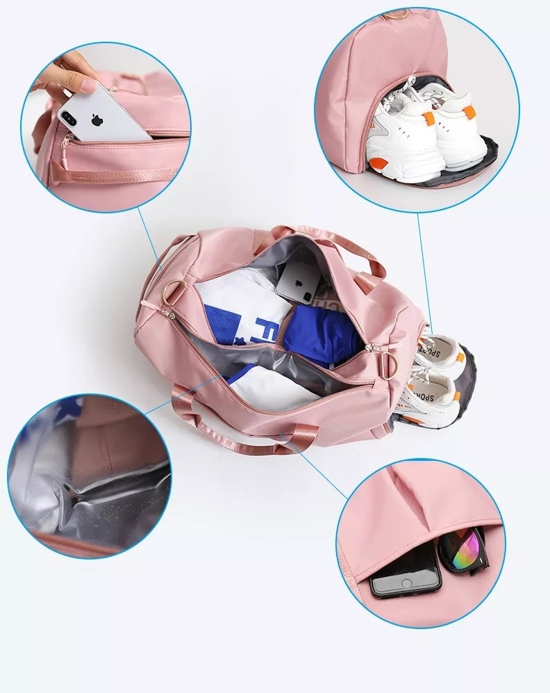 Hot sale customized Sport bag Holdall Travel Weekend Yoga training Gym Bag Dry Wet Separated Duffel bag with Shoes Compartment