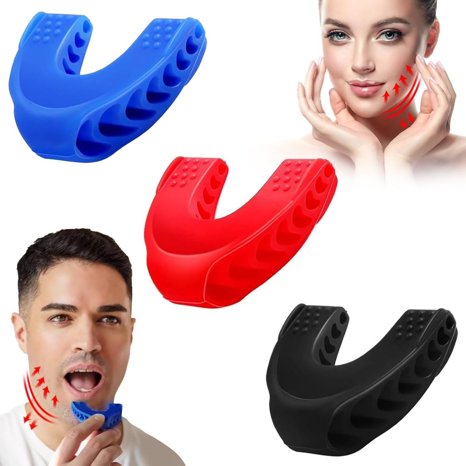 Silicone Jawline Exerciser Pack And Neck Toning Equipment Flexible Jaw Muscle For Jawline Shaper