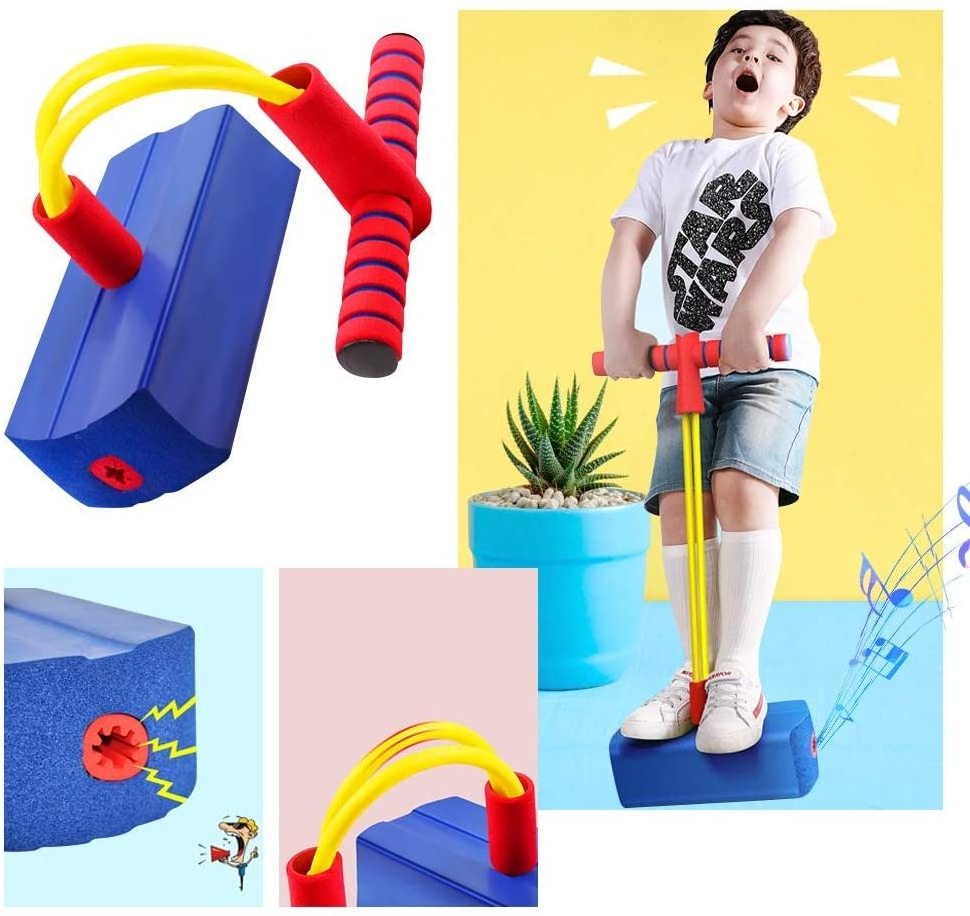 Kids Sports Games Toys Foam Pogo Stick Jumper Indoor Outdoor Fun Fitness Equipment Improve Bounce Sensory Foam Pogo Jumper Toys