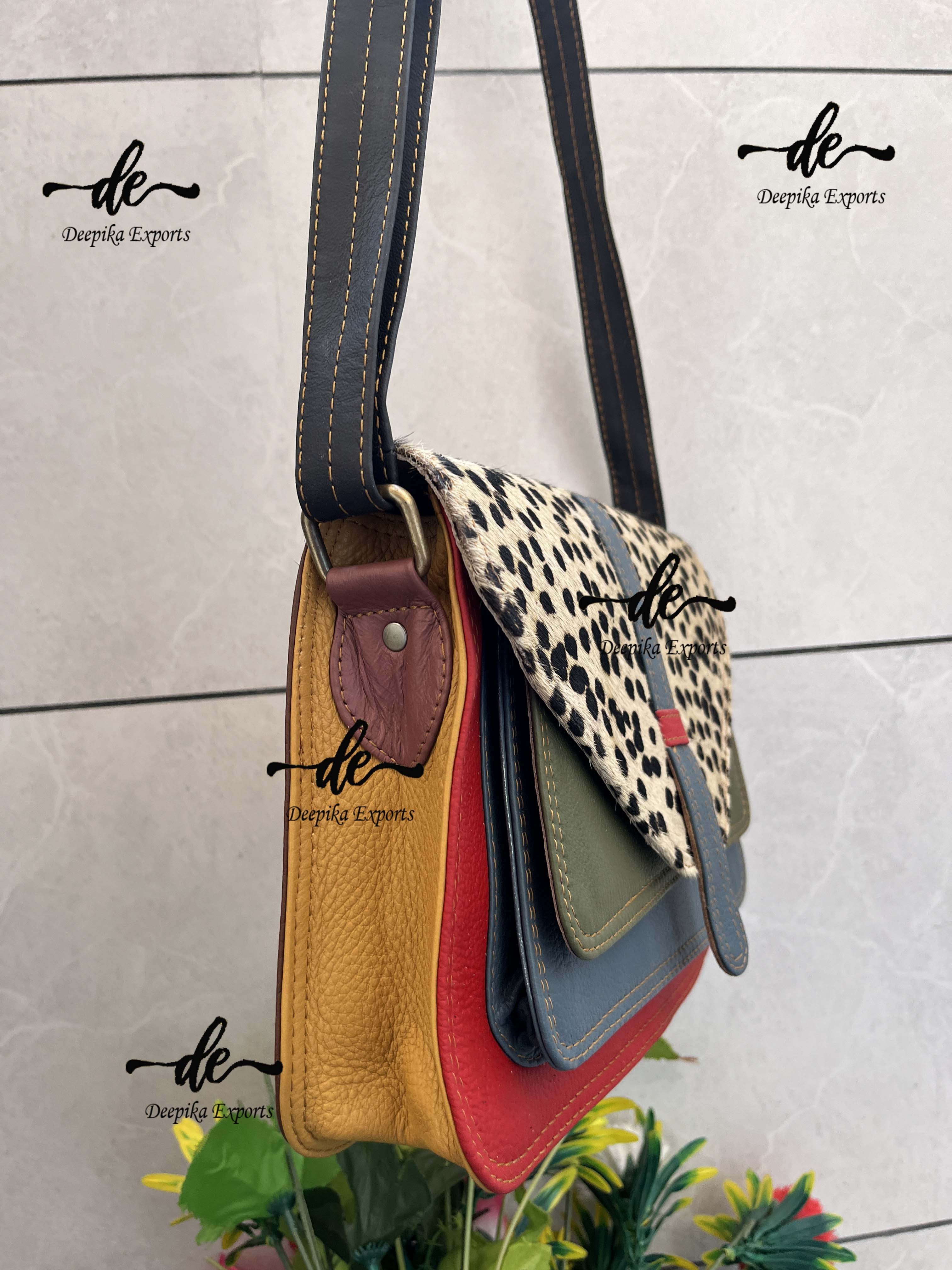 New Design Women Handbag Recycled Leather Sling Bag Colorful Animal Print Leather Hot Selling Bag Multi Color Bag