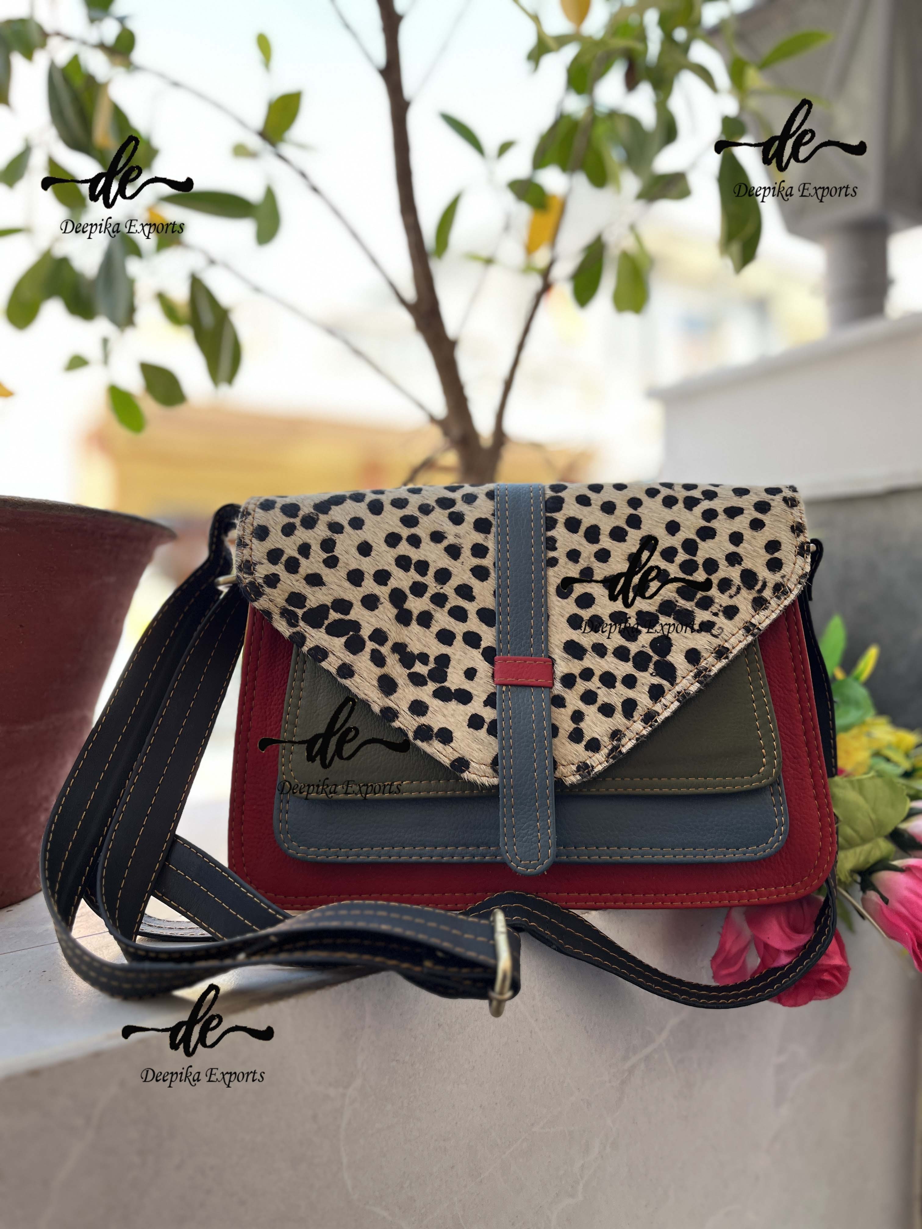 New Design Women Handbag Recycled Leather Sling Bag Colorful Animal Print Leather Hot Selling Bag Multi Color Bag