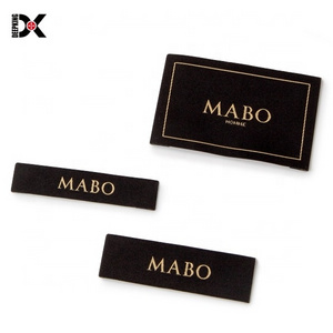 Black Woven Brand Name Clothes Labels logo Custom Clothing Label woven labels