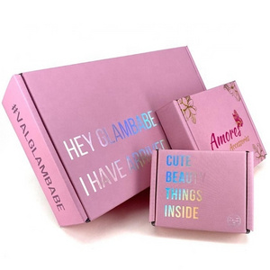 Small Mailing Boxes Cute Shipping Boxes In Pink Colors For Hair Extension Packaging