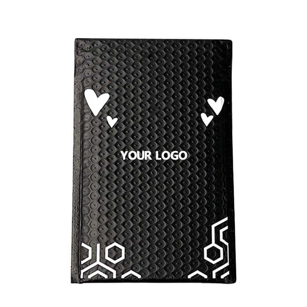 Stock Sizes Waterproof Padded Envelopes Black Bubble Mailers, Customized Logo Self Seal Protective Packaging Poly Bubble Bags