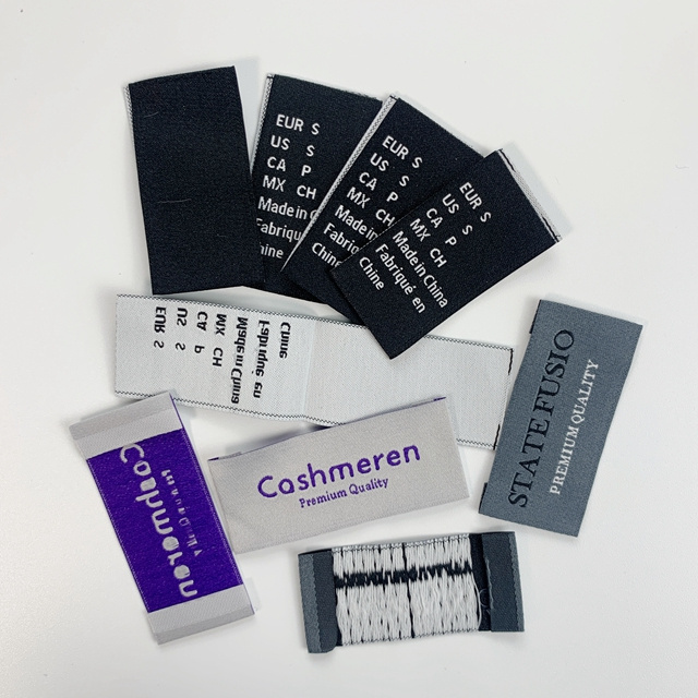 Factory Wholesale Price Woven Brand Name Clothes Labels Fabric Label for Clothing Woven custom clothing shoe tags labels