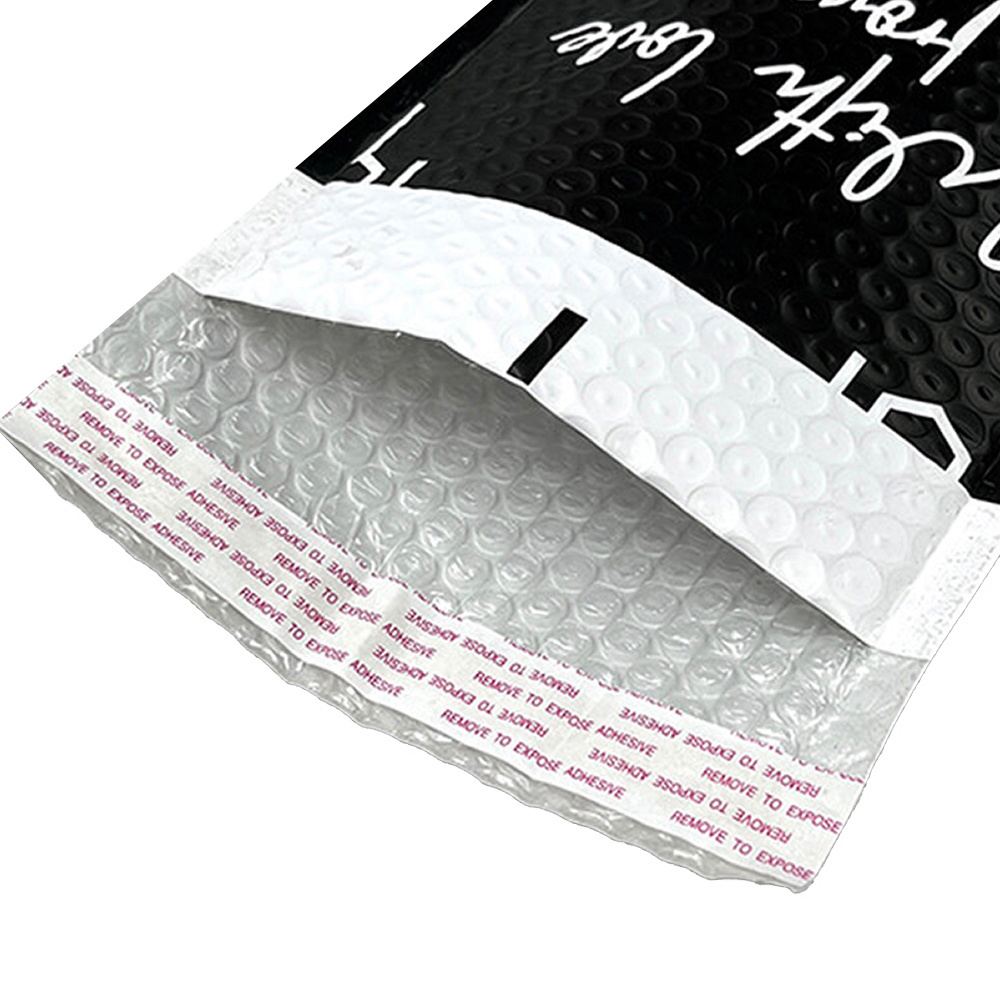 Stock Sizes Waterproof Padded Envelopes Black Bubble Mailers, Customized Logo Self Seal Protective Packaging Poly Bubble Bags