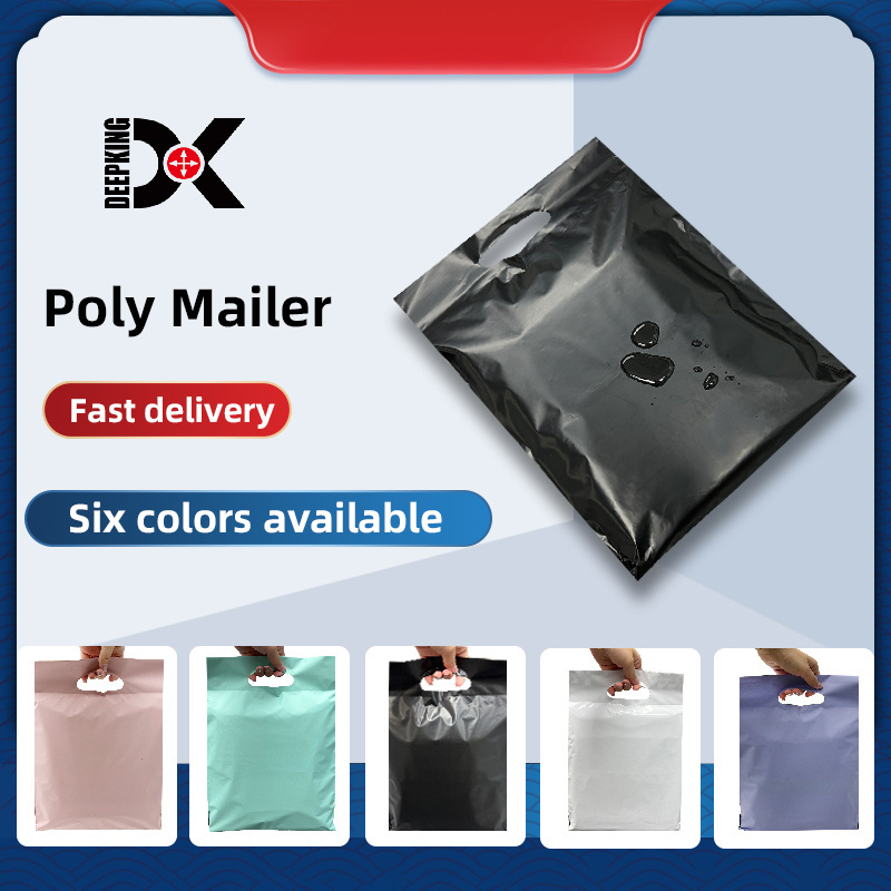 Polythene Bags Packaging Frosted Poly Mailers Gift Box Package Mail Big Poly Mailer Bag With Handle Black Courier Bag