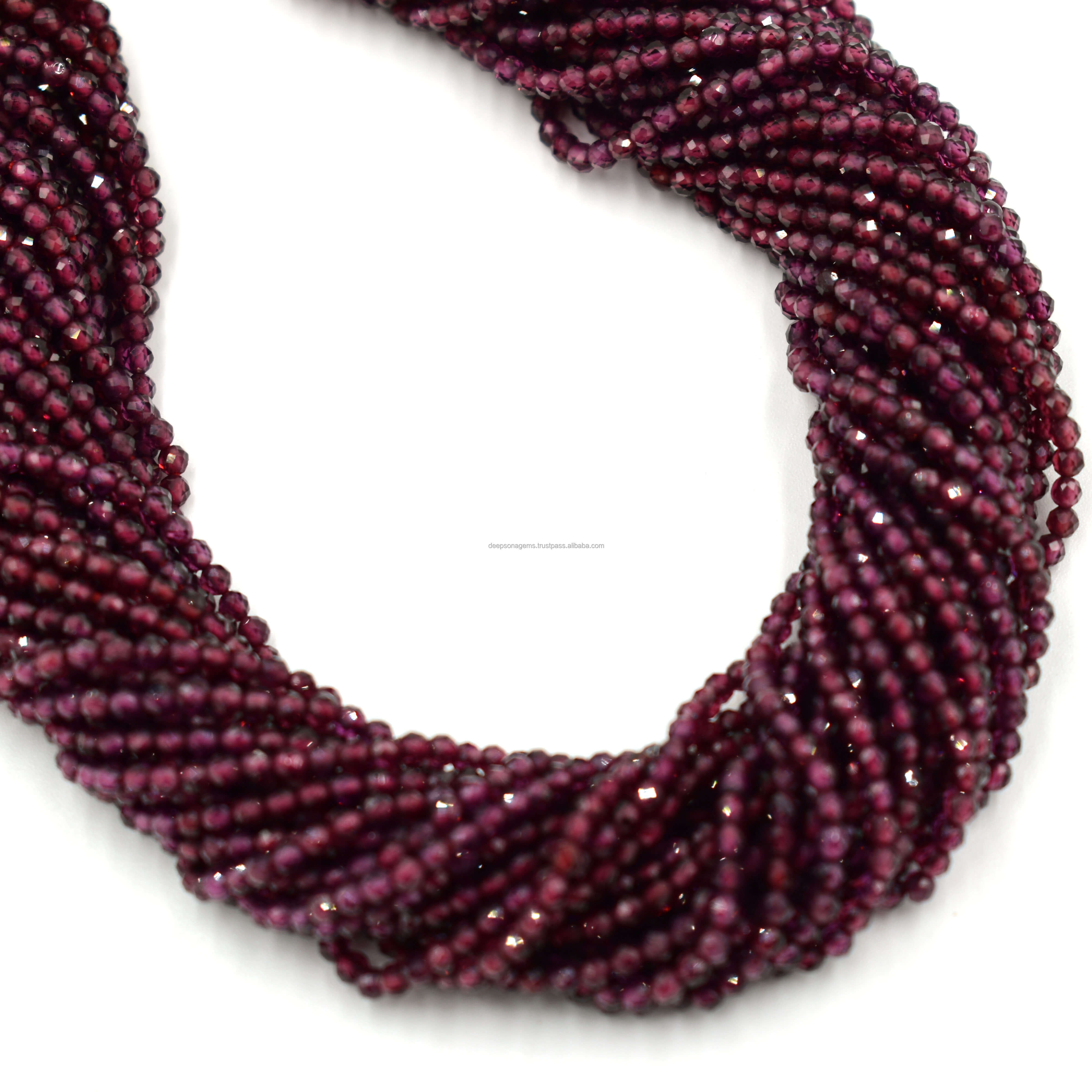 Natural 2 mm Stone Beads, Pink Garnet Faceted Round Gemstone Strand For DIY Necklace, High Quality Gemstone Bead