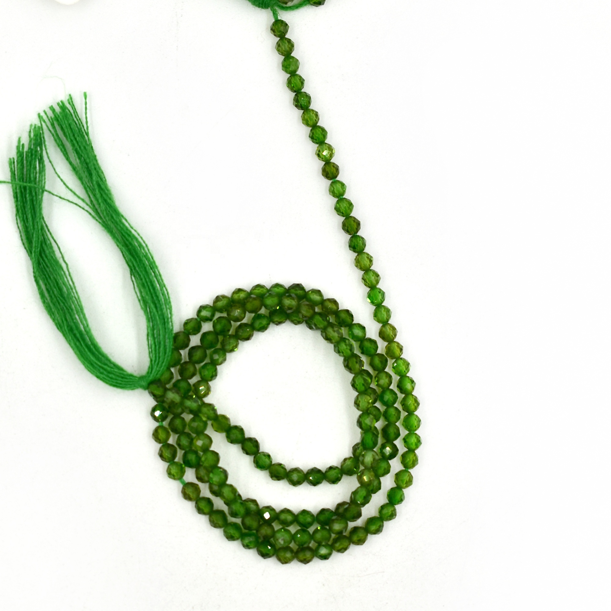 Natural Chrome Diopside Rondelle Faceted Beads For Making Jewelry Accessories, Wholesale Beads For Sale, Polished Loose Beads