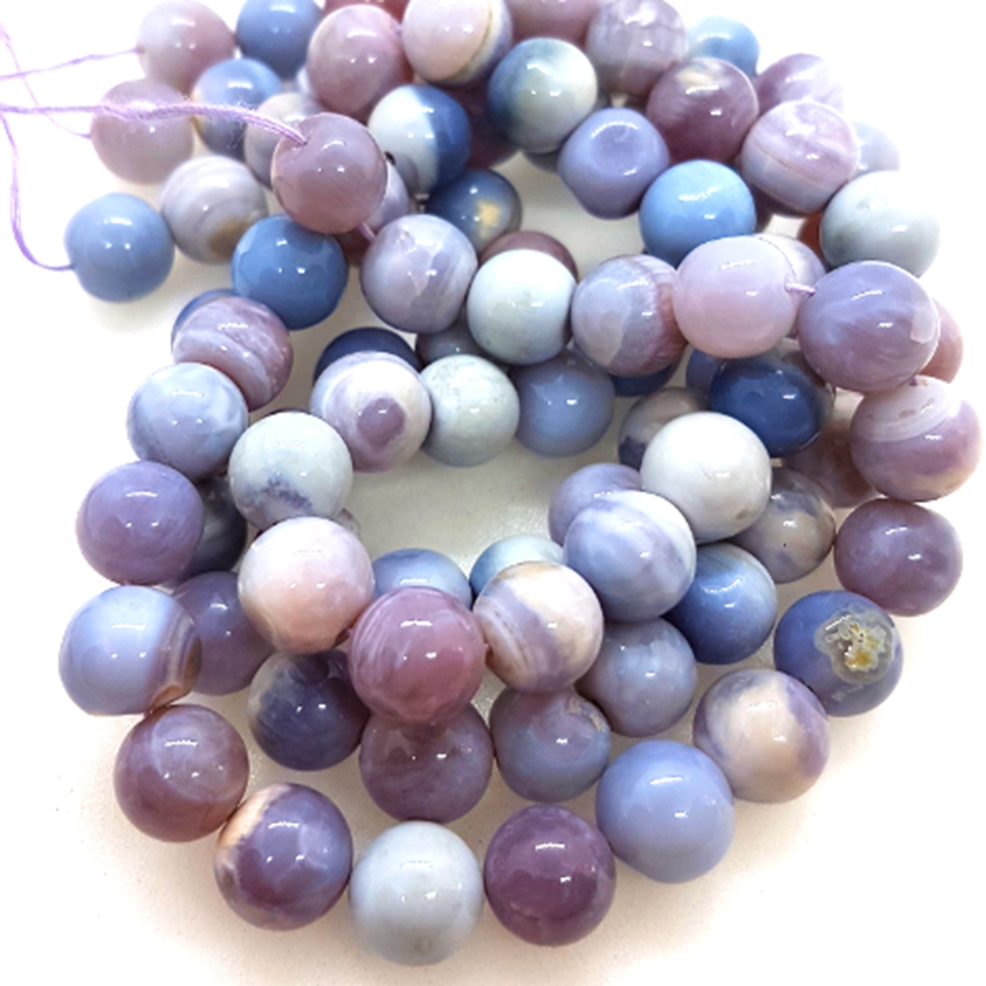 Natural Lavender Round Balls Gemstone Beads For Sale, Fancy Loose Gemstone For Making Necklace Findings, Handmade Jewelry Making