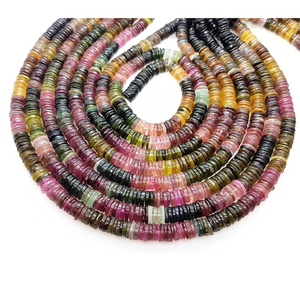 Natural Multi Tourmaline Plain Heishi Wholesale Beads, Gemstone Beads Supplier, Necklace Making Colorful Gemstone