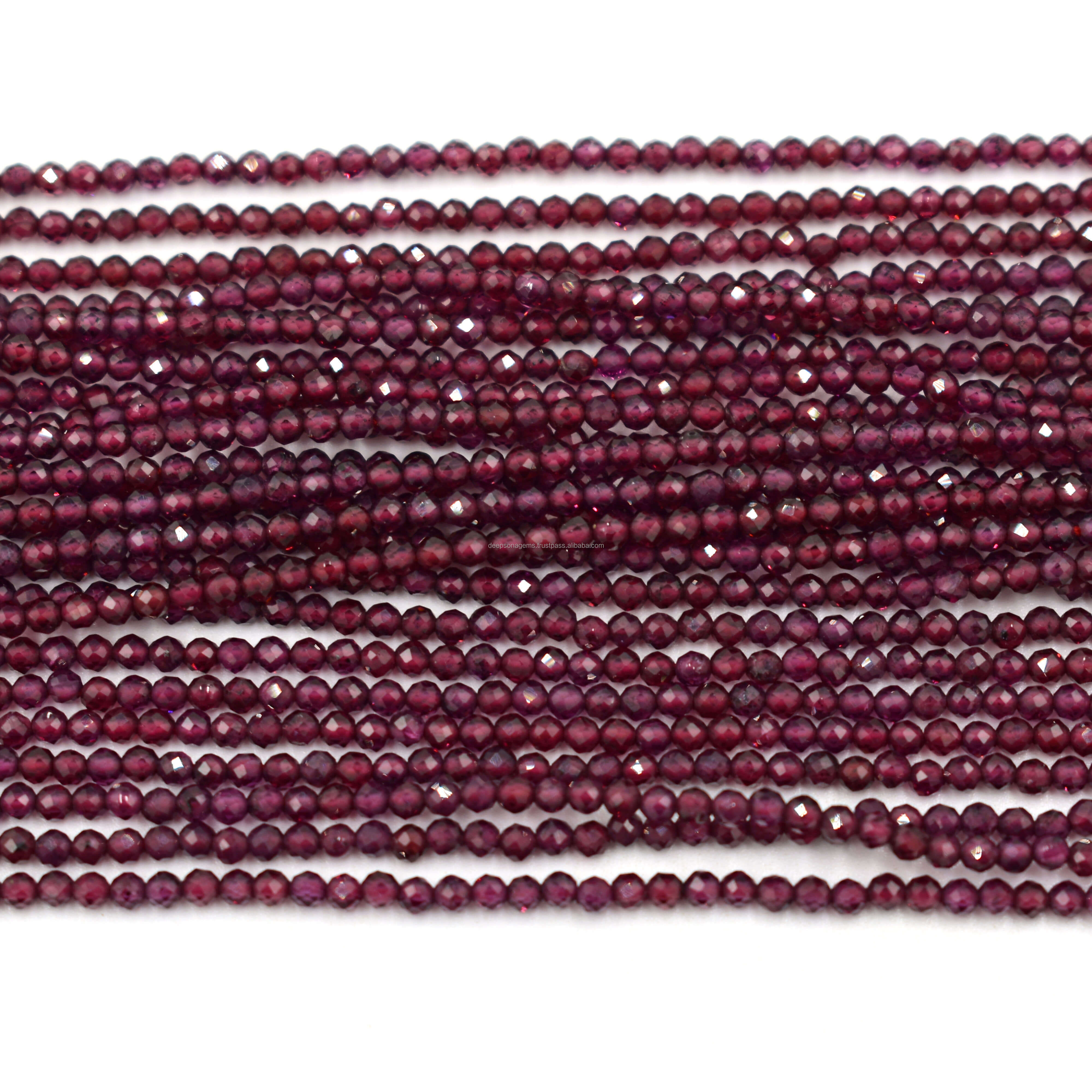 Natural 2 mm Stone Beads, Pink Garnet Faceted Round Gemstone Strand For DIY Necklace, High Quality Gemstone Bead