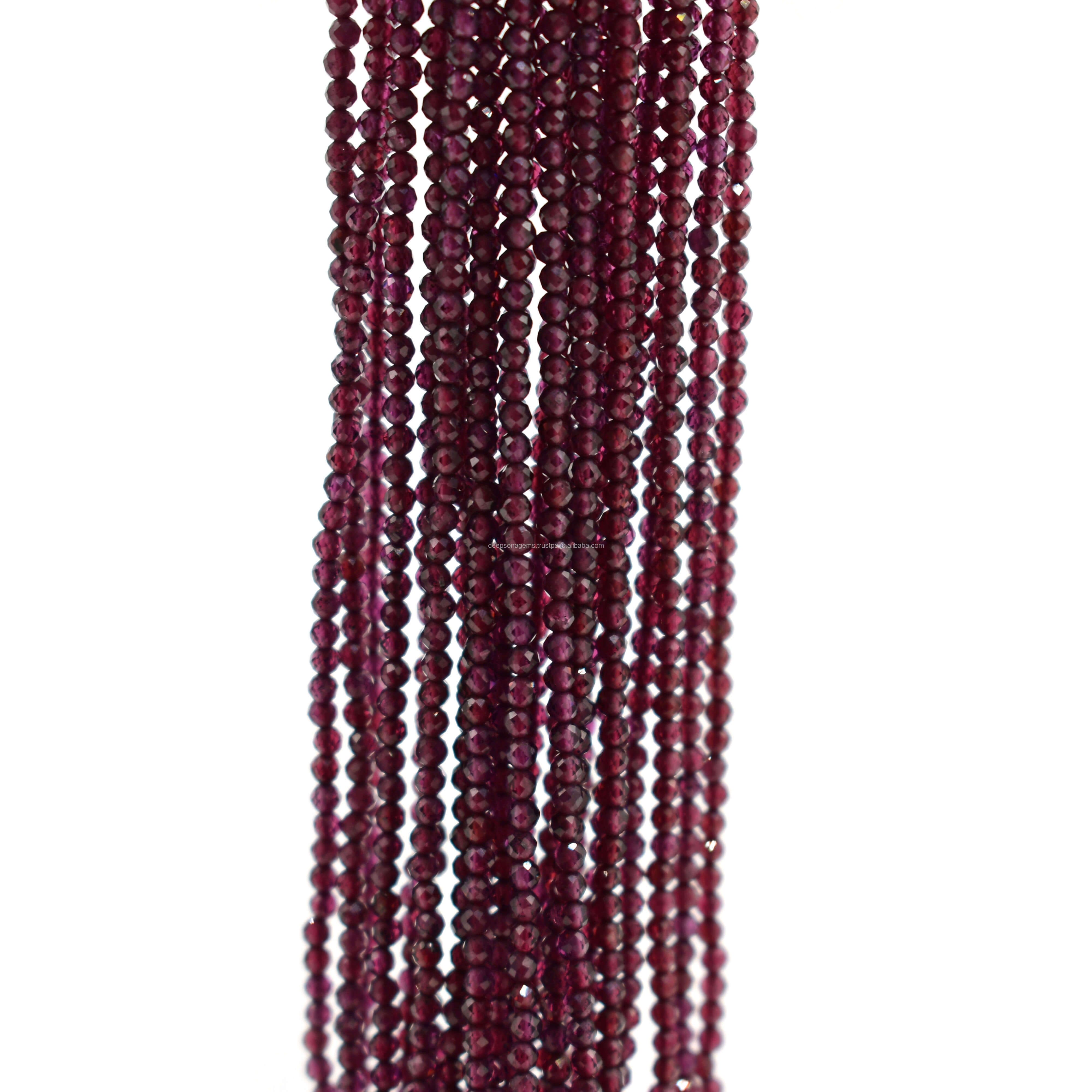 Natural 2 mm Stone Beads, Pink Garnet Faceted Round Gemstone Strand For DIY Necklace, High Quality Gemstone Bead