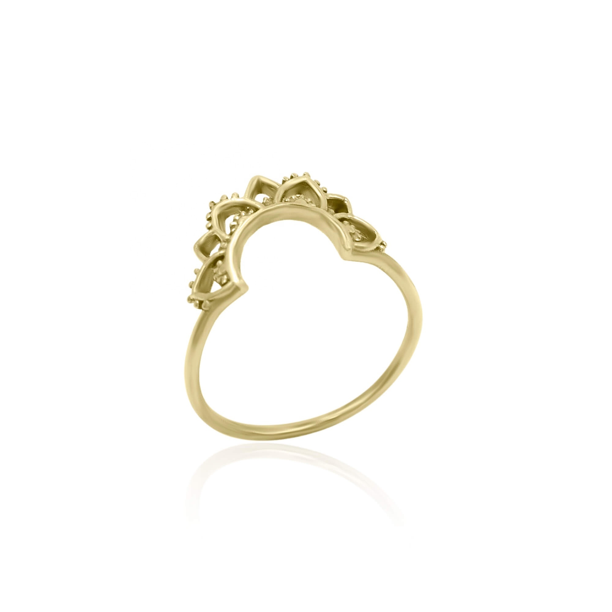 Unique design brass metal african jewelry modern design crown ring gold plated jewelry gold plated waterproof jewelry cute ring