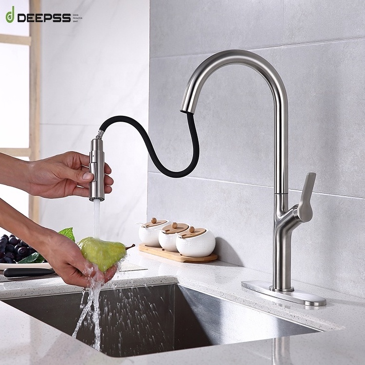 Deepss UPC Certified Lift Faucet Pull Out Boiling Water Tap Stainless Steel Kitchen Faucet