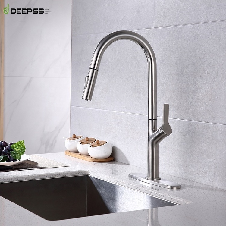 Deepss UPC Certified Lift Faucet Pull Out Boiling Water Tap Stainless Steel Kitchen Faucet