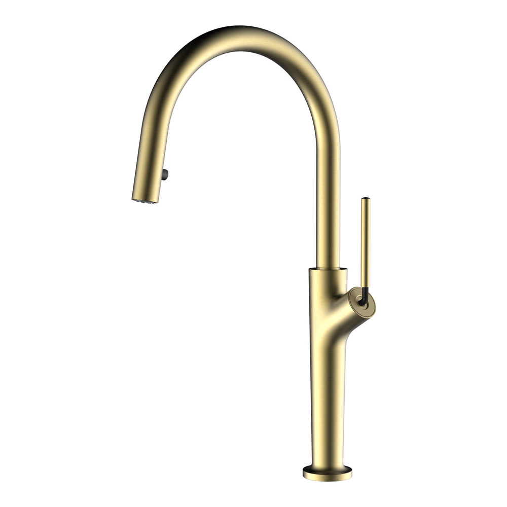 Deepss ODM Copper Brushed Gold Tap Hot and Cold Kitchen Faucet Bridge Brass