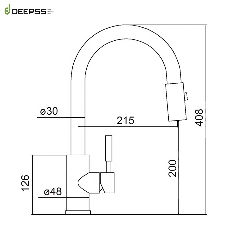 Deepss Commercial Single Handle Tap Cold Water CUPC Certified Pull Out Kitchen Sink Faucet