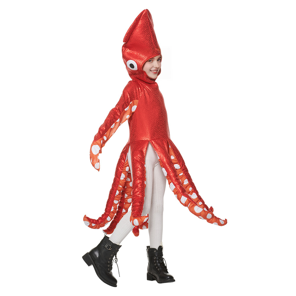 Funny Kids Squid Suit Halloween Costume Halloween Children Play Costumes Sea Creatures for School Party