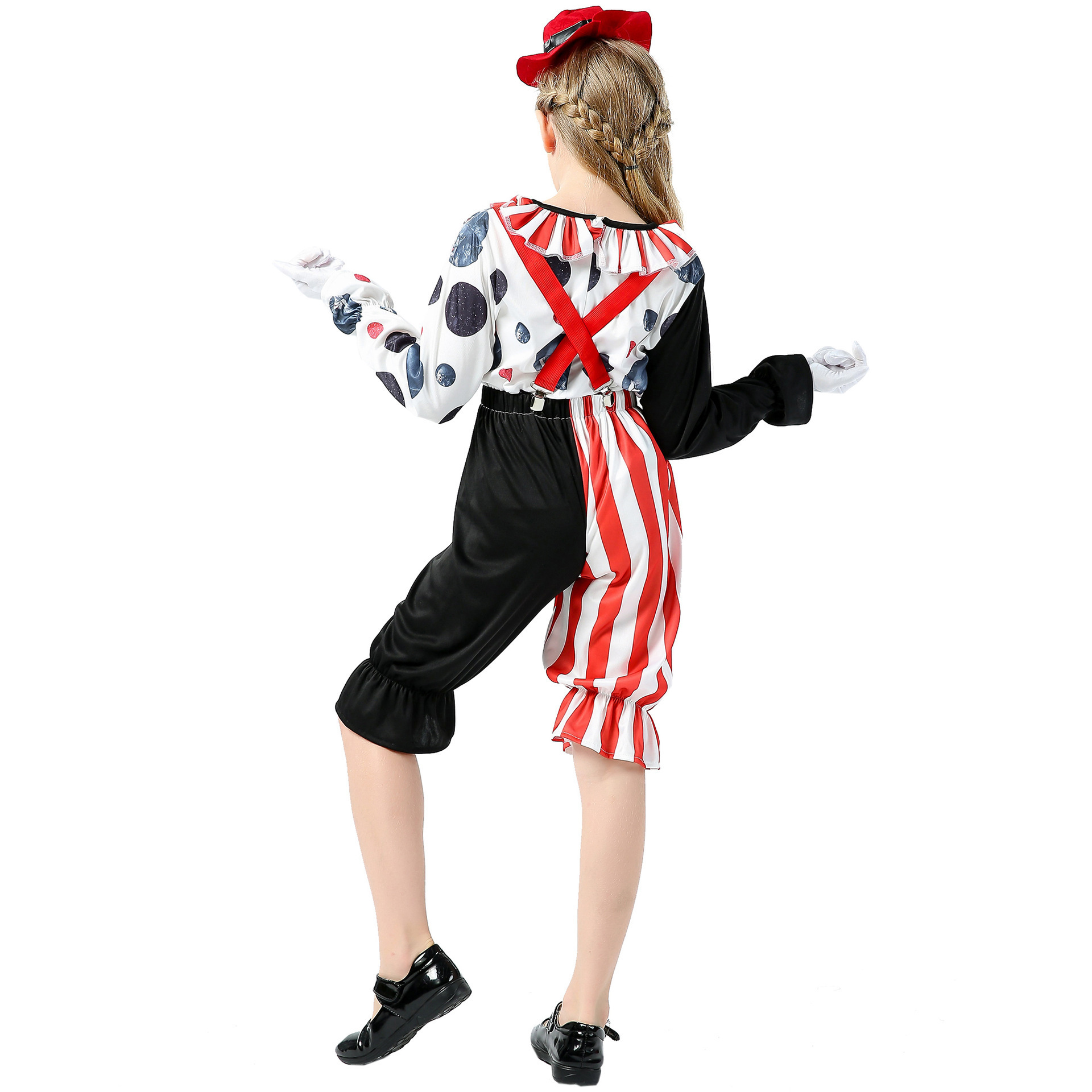 Girls Clown Costume Halloween Party Clown Dress Up  Children's Day Costume Scary Halloween Costume for Girls