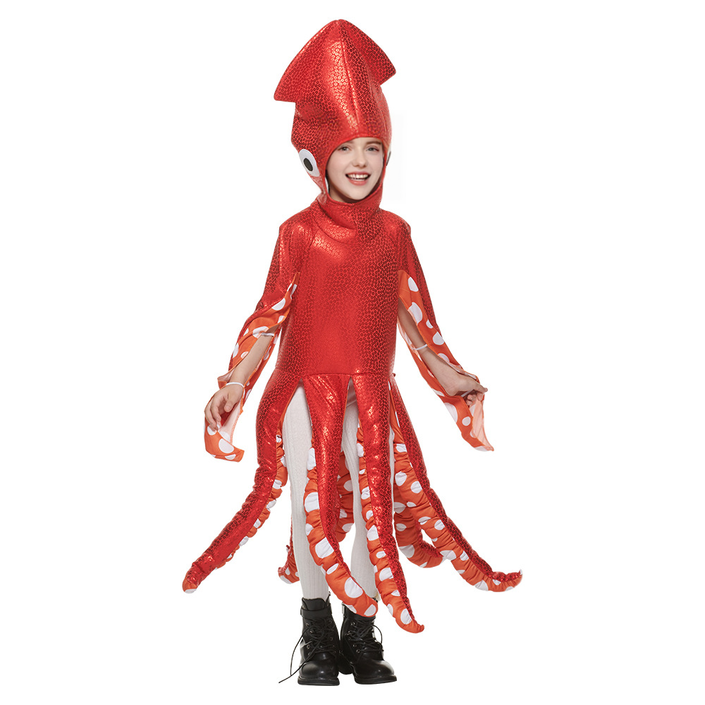 Funny Kids Squid Suit Halloween Costume Halloween Children Play Costumes Sea Creatures for School Party