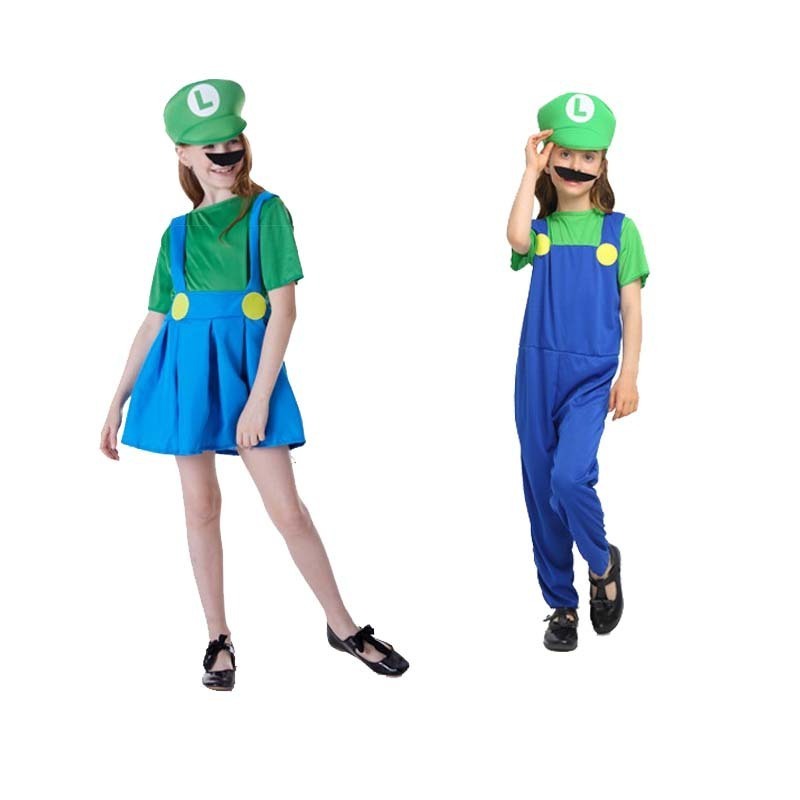 Factory Supply High Quality Boys Girls Super Mario Costume Adult for Men and Women