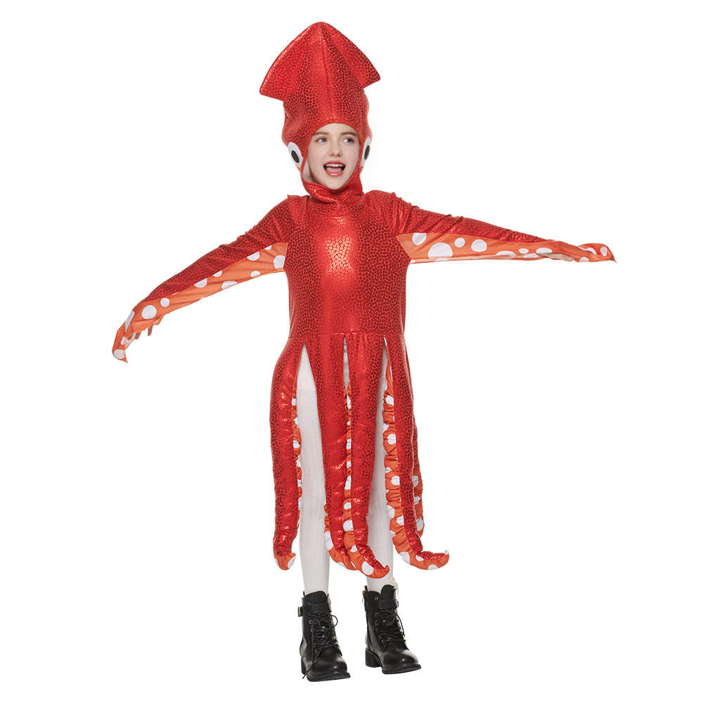 Funny Kids Squid Suit Halloween Costume Halloween Children Play Costumes Sea Creatures for School Party